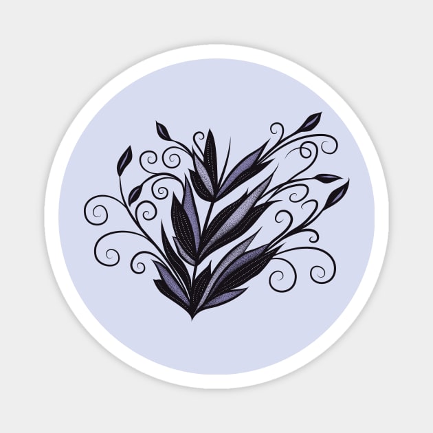 Gothic plant floral swirl and flourish nature lover Magnet by Boriana Giormova